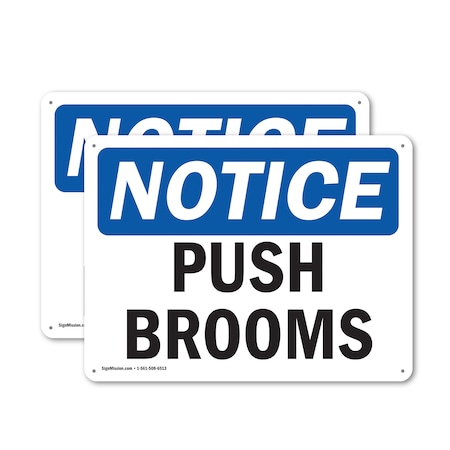Signmission Push Brooms, 14 in W x Rectangle, Aluminum OS-2PACK-NS-A-1014-L-17921